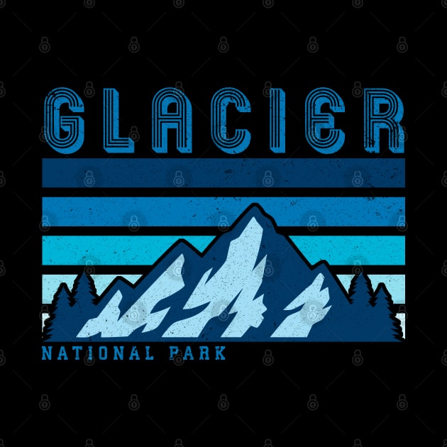 glacier national park retro vintage by hardy 