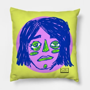 Baby Purple sketchy face Pillow