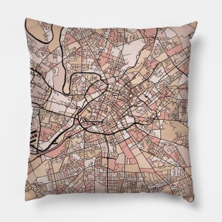 Manchester Map Pattern in Soft Pink Pastels Pillow