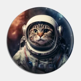 Astronaut Cat in Space - American Shorthair Pin