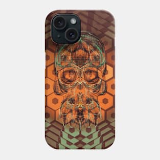 Electroluminated Skull Flower - Chocomint Tangerine Phone Case