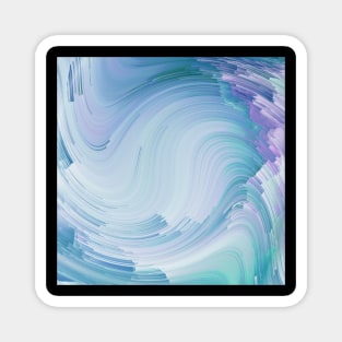 Pastel Ocean Wave Purple Mint Green Magnet