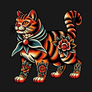 Traditional american cat tattoo T-Shirt