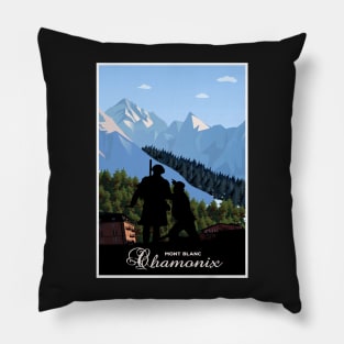 Chamonix,Mont Blanc,Travel Poster Pillow