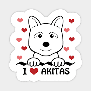 I Love Akitas Magnet