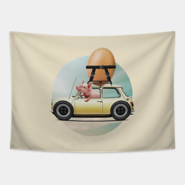 Bacon and Egg Tapestry by Vin Zzep