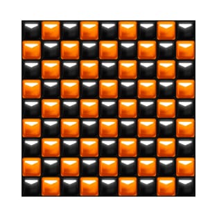 Beat Saber Blocks Checkered Pattern - Black & Orange T-Shirt