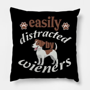 funny easily distracted by wieners Pillow