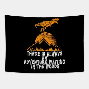 Adventure awaiting in the woods - hiking, trekking, camping, outdoor Tapestry