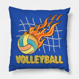 Volleyball On Fire Pillow