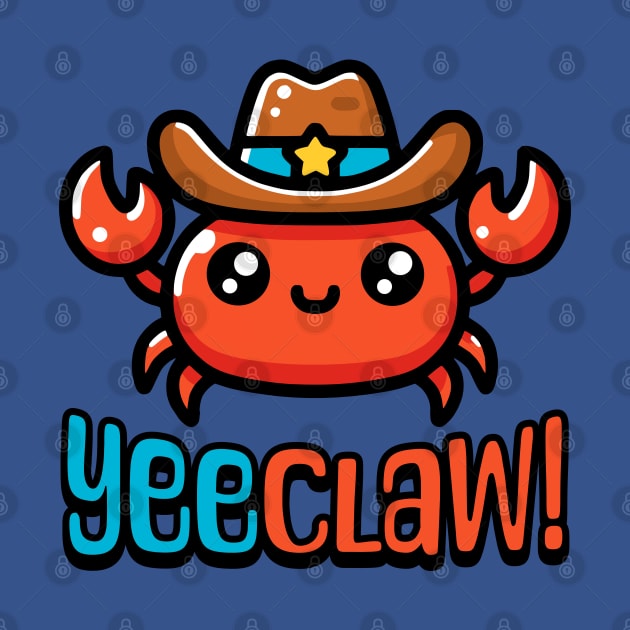YeeClaw! Cute Cowboy Crab Cartoon by Cute And Punny