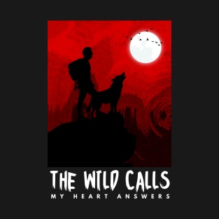 Crimson moon bleeds, wild whispers, My heart roars in reply T-Shirt