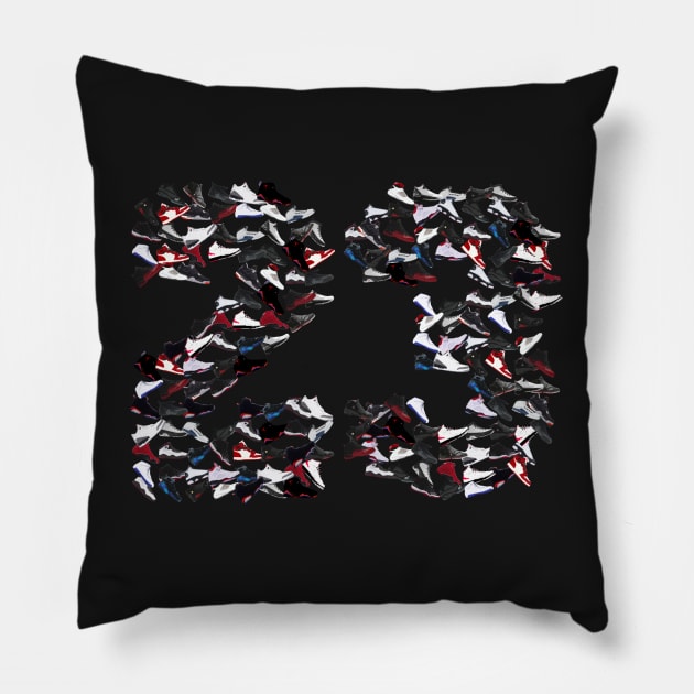 Sneakers Collage no. 23 - Pixelated ! Pillow by Buff Geeks Art