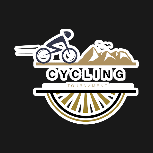 Mountain biker sticker vector logo design. Mountain bike sticker logo template gear and cyclist. by AlviStudio