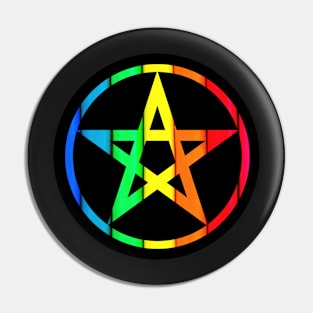 Rainbow Pentacle Pin