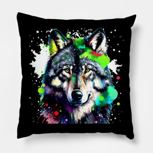 Christmas Winter Wolf Pillow