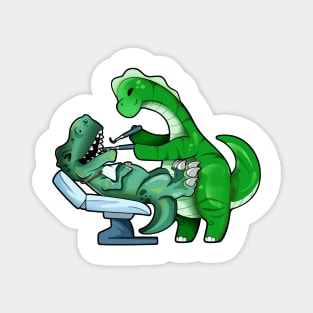 TREX at Brachiosaurus dentist Magnet