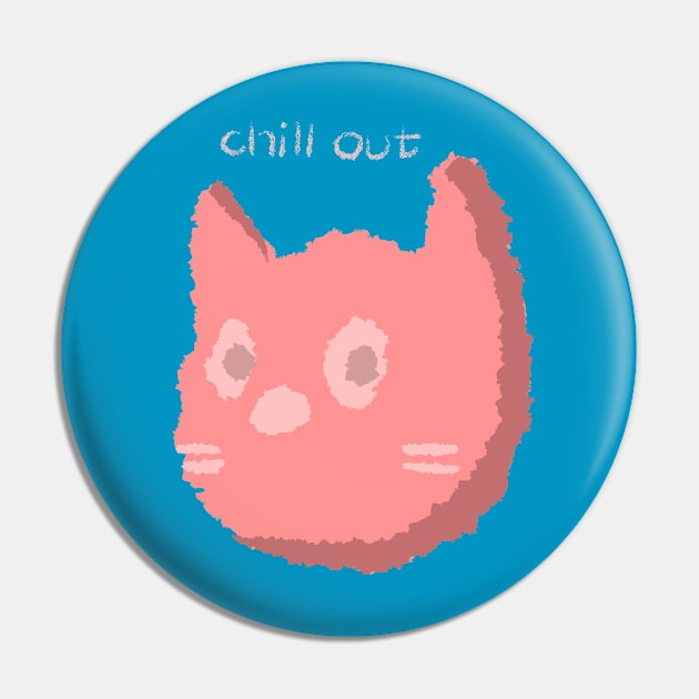 "chill out" Cat Pin by FadedFigments