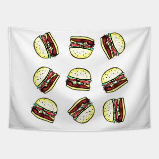 Burgers Everywhere. Pattern Tapestry