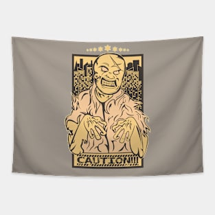 Caution Zombies Tapestry