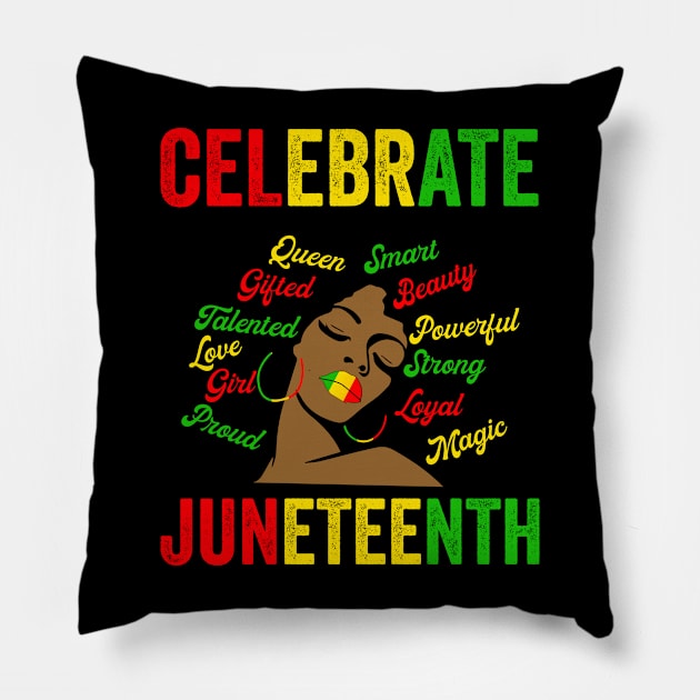 CELEBRATE JUNETEENTH Pillow by Banned Books Club