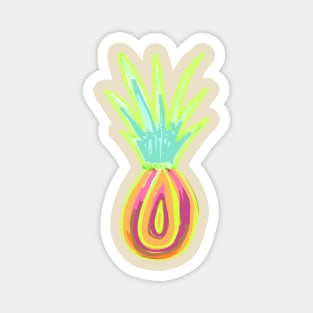 Neon Pineapple Magnet