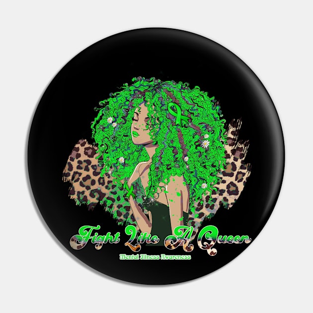 Mental Illness Awareness Black Girl Leopard Supporting gift for Mental Illness warrior Pin by Susan chanel