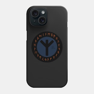 Blue Elhaz Futhark Rune Symbol Phone Case