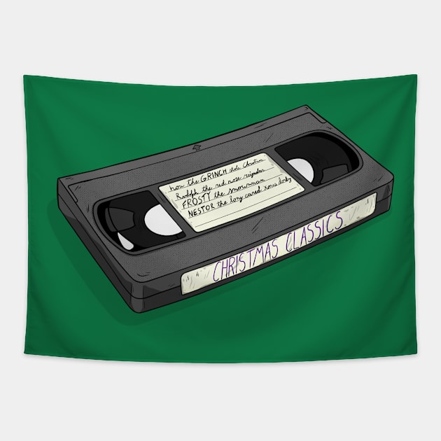 Be Kind Rewind Christmas Tapestry by CalebLindenDesign