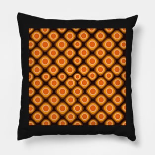 orange diamond and circle pattern Pillow