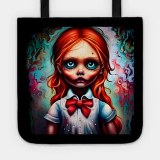 scary doll Tote