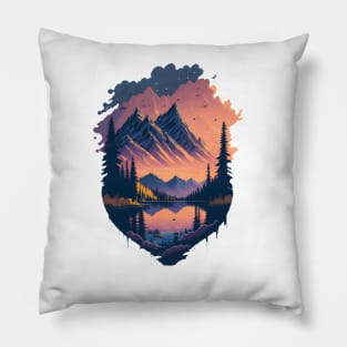 Mountains and Lakes - Outdoor Pillow