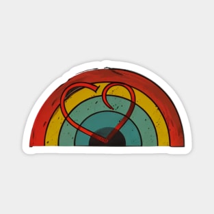 Rainbow loveheart red and green Magnet