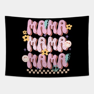 Mama groovy retro distressed design Tapestry