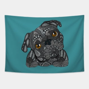 Black Pug Tapestry