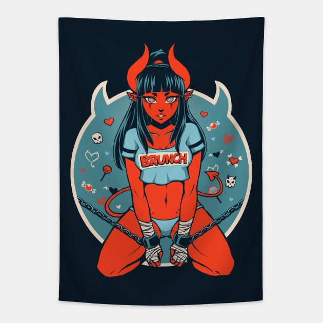 Demon Dame Tapestry by iahfy