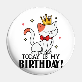 Princess Cat Birthday Pin