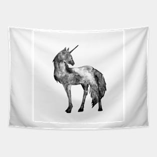 Unicorn, black and white Tapestry