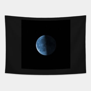 Blue moon against starry sky Tapestry