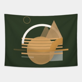 Mountain geometric abstract hiking green Tapestry