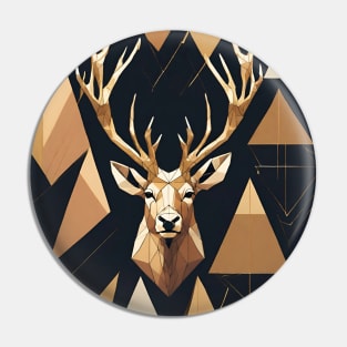 Geometric Stag: A Modern and Abstract Art Piece Pin