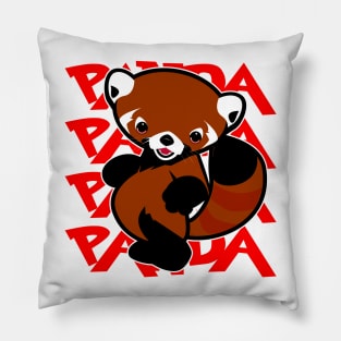 Red Tail Panda Panda Panda Pillow