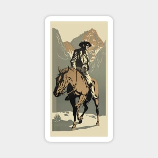 Cowboy Vintage Illustration Magnet