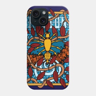 Fusion, elaborate design of leaves, bubbles and squares, not forgetting the Spider. Phone Case