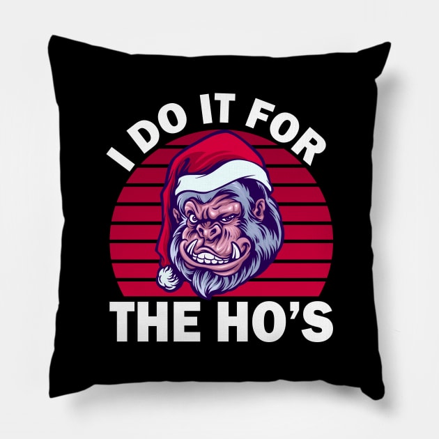 Gorilla Christmas Says The Ho's Pillow by Acid_rain