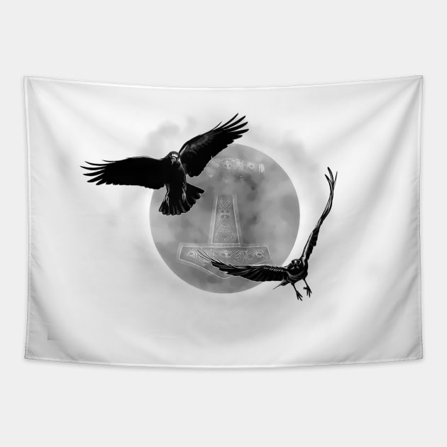 Huginn and Muninn Tapestry by CasperArt1