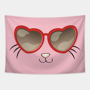 best gift for girls and cat lovers - cute cat with sunglasses Tapestry