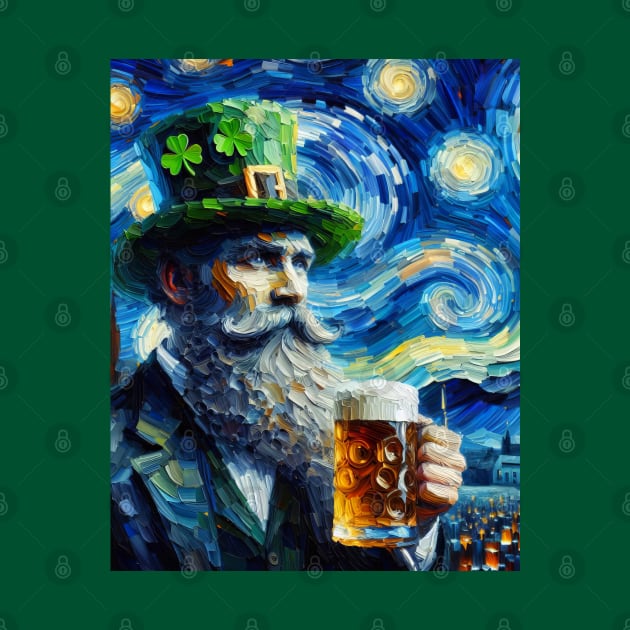 Irish Man at Starry Night by FUN GOGH