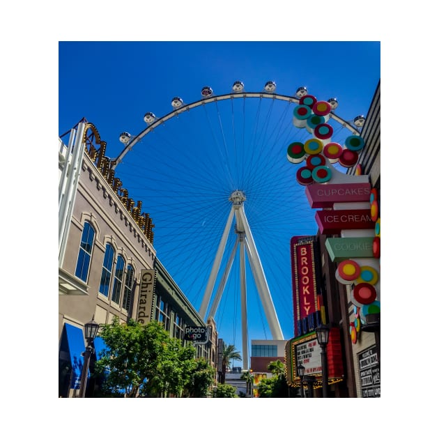 Linq Promenade - High Roller Ferris Wheel - Las Vegas by Debra Martz