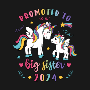 Big Sister Promoted To Big Sister 2024 Girls Gift T-Shirt